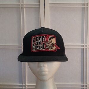 Keep on Riding Bobber Monster Flat Brim Snapback Trucker Hat